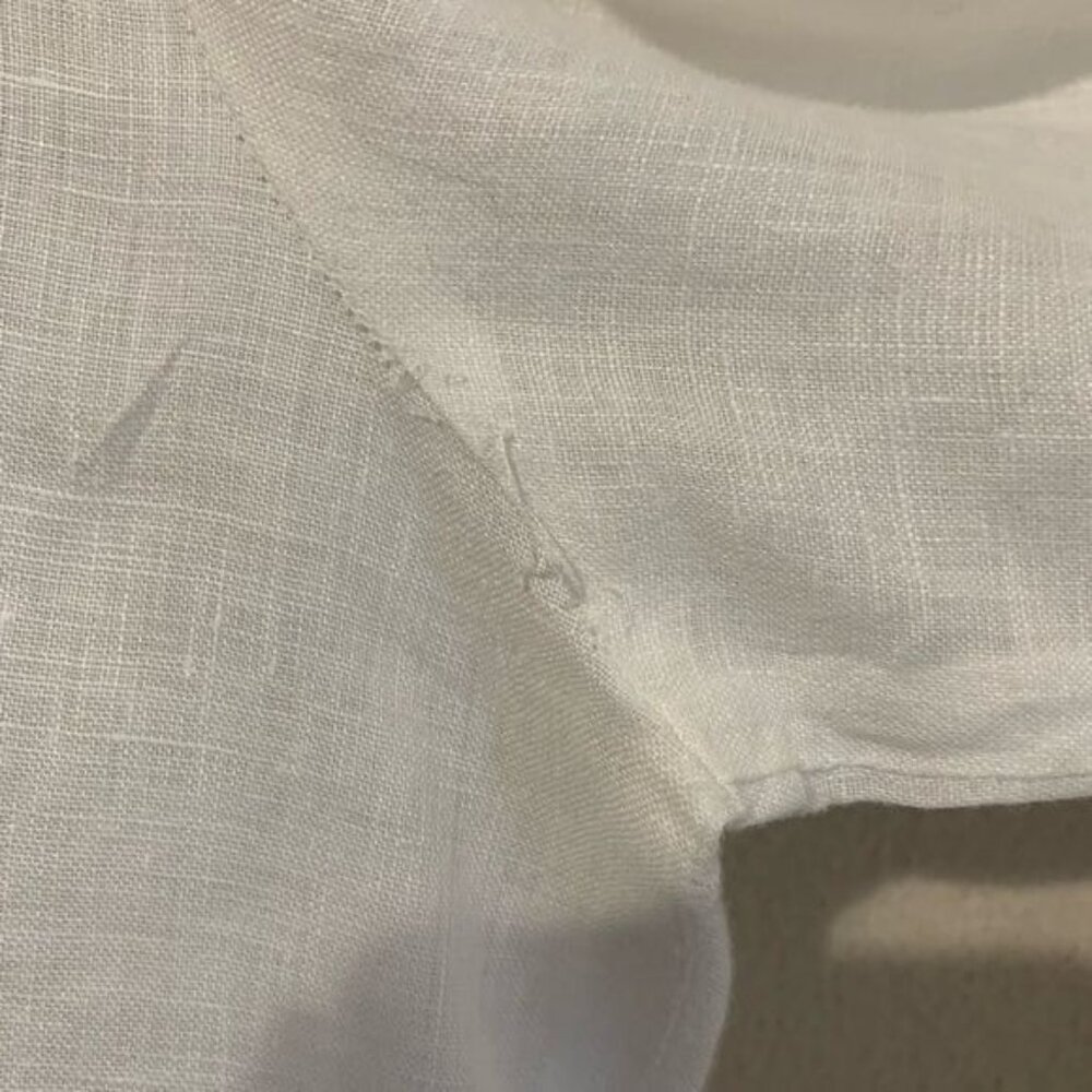 Vineyard Vines White Linen Top Womens Small 3/4 Sleeve Minimalist Coastal Resort - Picture 8 of 8